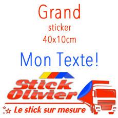 Grand sticker texte prénom citation taille 10 x 40 cm
