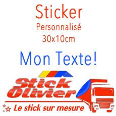 Sticker texte prénom citation taille 10 x 30 cm