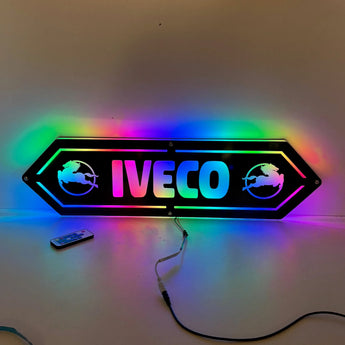Fond de Cabine Lumineux IVECO avec Logo pour Chauffeur Routier