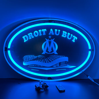 Fond de cabine miroir ovale OM – Plaque lumineuse personnalisée pour camion - Stick Olivier