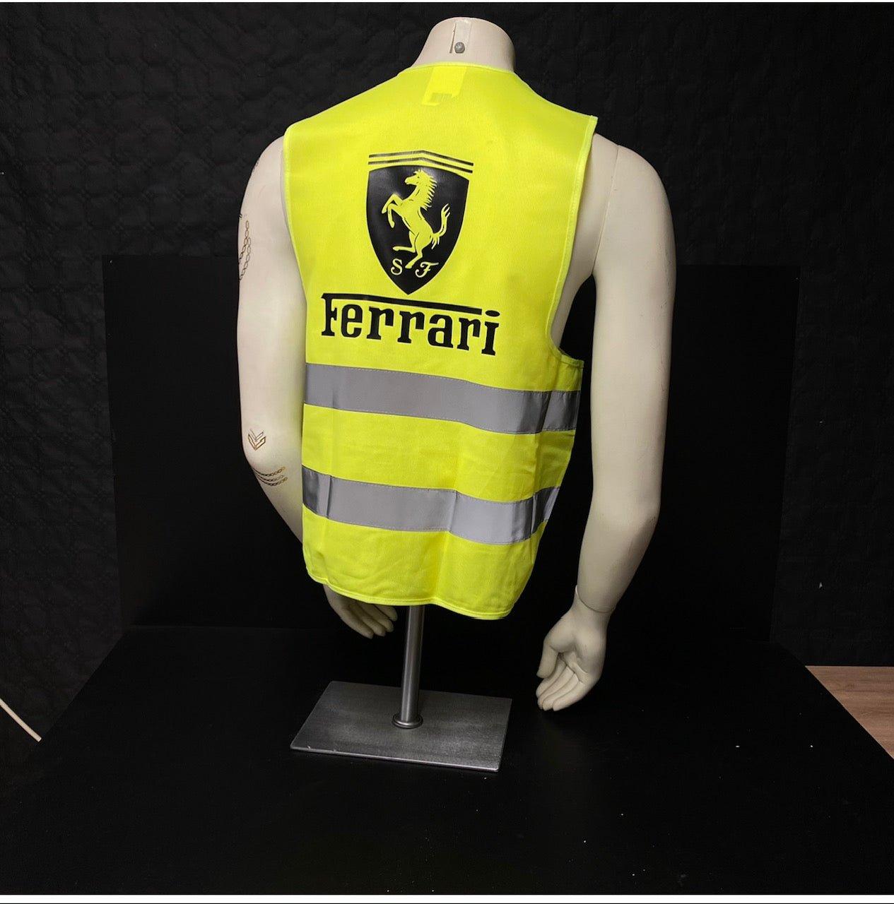 Gilet jaune personnalisé Ferrari – Haute visibilité avec logo ou