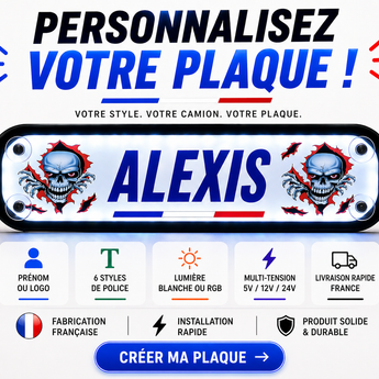 Plaque Lumineuse camion LED Premium – Plaque Pare-Brise Personnalisée