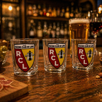 Verres RC Lens (Lot de 3) – Style Supporter Sang & Or Verres Personnalisés Football