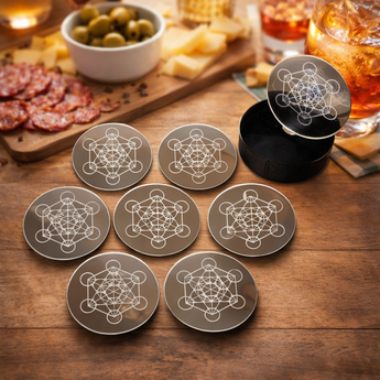 Dessous de Verre Miroir Métatron Lot de 8 Sous-Bock Géométrie Sacrée