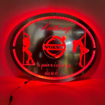 Fond de cabine camion LUMINEUX ovale PIN UP VOLVO - Stick Olivier