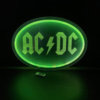 Fond de cabine camion miroir LUMINEUX ovale AC/DC - Stick Olivier