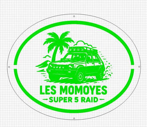 Fond de cabine miroir LES MOMOYES Déco lumineuse personnalisée pour camion Stick Olivier