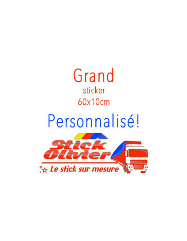 Grand sticker texte prénom citation taille 10 x 60 cm