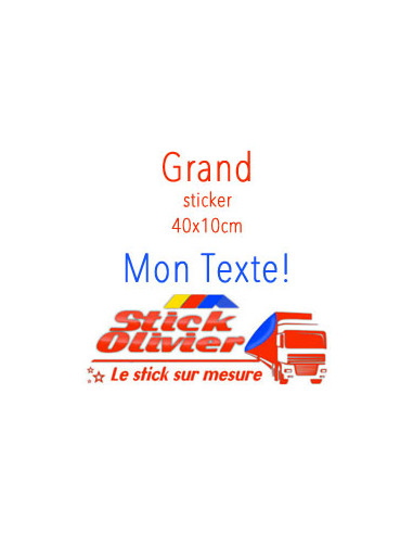 Grand sticker texte prénom citation taille 10 x 40 cm