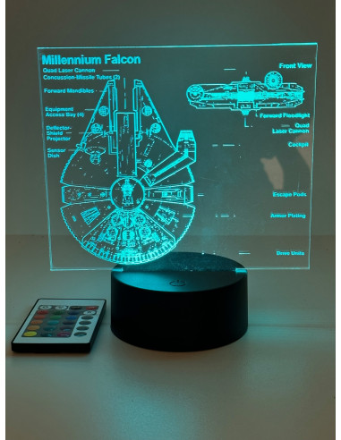 Socle LAMPE lumineux Star Wars Millennium Falcon