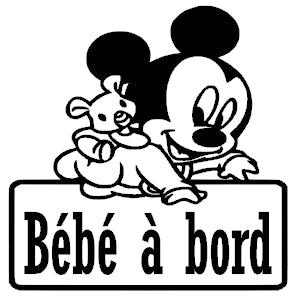 Stickers bébé à bord MICKEY