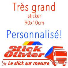 Grand sticker texte prénom citation taille 10 x 90 cm