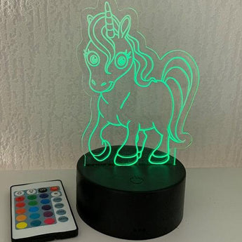 Socle lumineux licorne