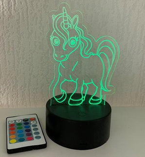 Socle lumineux licorne