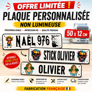 Plaque Prénom Camion Personnalisée Non Lumineuse  Décoration Pare-Brise