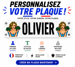 Plaque Prénom Camion Personnalisée Non Lumineuse  Décoration Pare-Brise