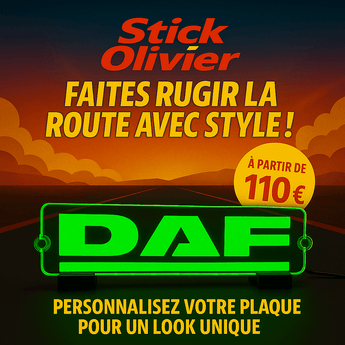 Enseigne lumineuse gravée DAF - Stick Olivier