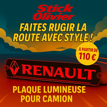 Enseigne lumineuse gravée RENAULT - Stick Olivier