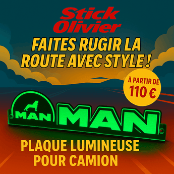 Enseigne lumineuse gravée MAN - Stick Olivier