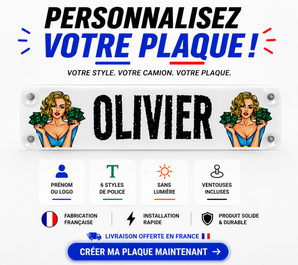 Plaque Prénom Camion Personnalisée Non Lumineuse  Décoration Pare-Brise