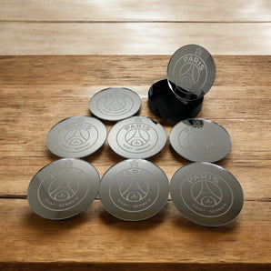 Dessous de Verre PSG – Logo Paris Saint-Germain Gravé – Cadeau Supporter Foot