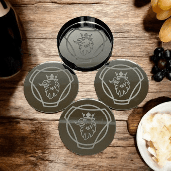 Dessous de Verre SCANIA – Logo Camion Gravé – Accessoire Routier – Idée Cadeau