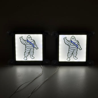 Enseigne Lumineuse Pare-Brise Bibendum Michelin  LED Blanc USB Décoration Cabine