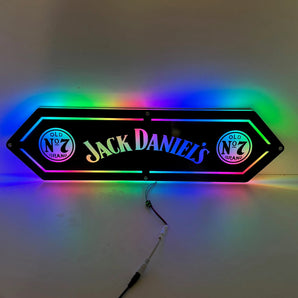 Fond de Cabine Losange Lumineux LED Chauffeur Routier  Style Jack Daniel’s  Décoration Intérieure Camion  Éclairage Ambiance 5V 12V 24V 