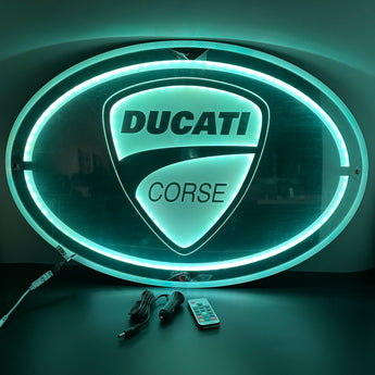 Fond de cabine miroir camion LUMINEUX ovale DUCATI - Stick Olivier