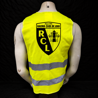 Gilet jaune RC Lens haute visibilité – Logo noir devant et dos