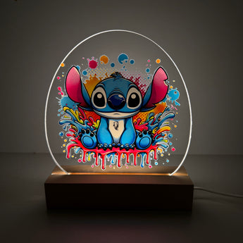 Lampe 3D personnalisée Lampe Stitch, 3D Éclairage décoratif pour cabine de camion