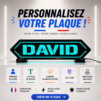 Plaque Lumineuse camion  LED Premium  Décoration cabine chauffeur routier