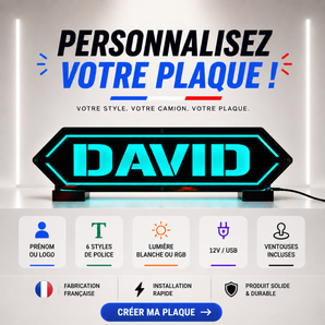 Plaque Lumineuse camion  LED Premium  Décoration cabine chauffeur routier