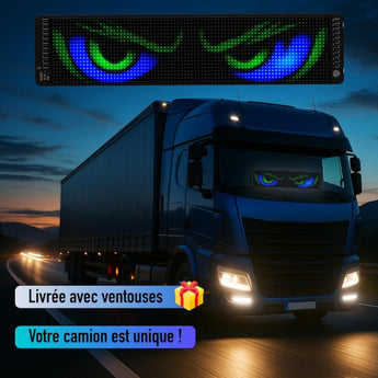 Plaque lumineuse camion LED programmable – Enseigne cabine personnalisable