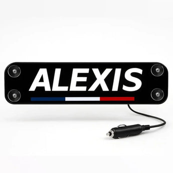 Plaque lumineuse camion prénom personnalisée – Enseigne LED cabine camion