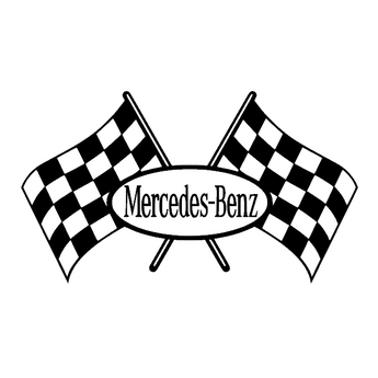 Sticker camion MERCEDES – Drapeaux damier, autocollant sportif