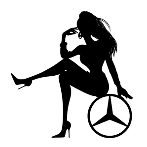 Sticker camion MERCEDES – Pin-up 3, autocollant élégant