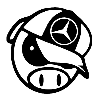 Stickers Cochon Mercedes 