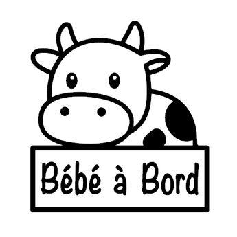 Stickers bébé à bord VACHE