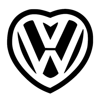 Stickers logo Volkswagen en coeur