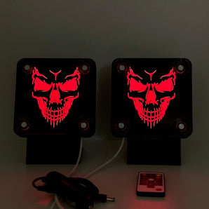 Enseigne lumineuse pare brise camion Tête de mort RGB - Stick Olivier
