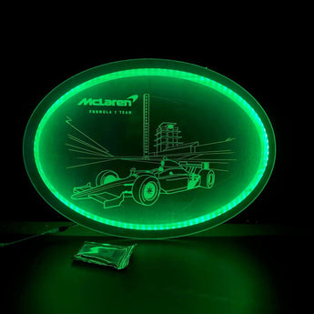 Fond de cabine camion miroir LUMINEUX ovale F1 - Stick Olivier