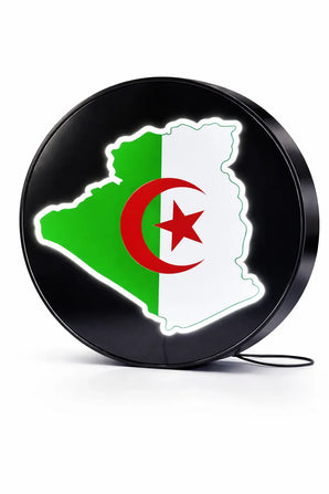 Fond de Cabine Lumineux Drapeau d’Algérie  Décoration camion pour Chauffeur Routier