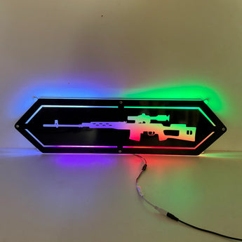 Fond de Cabine Lumineux Fusil Sniper  Décoration LED pour Chauffeur Routier