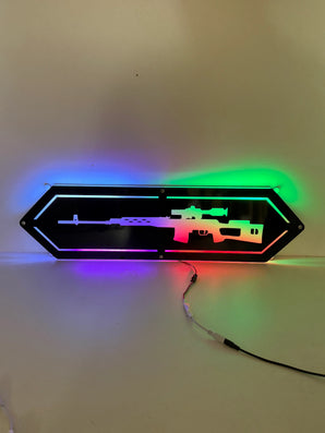 Fond de Cabine Lumineux Fusil Sniper  Décoration LED pour Chauffeur Routier