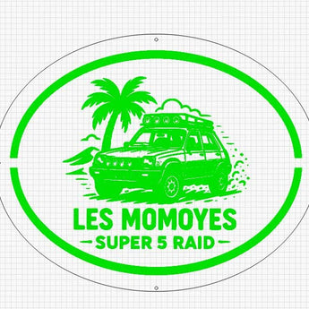 Fond de cabine miroir LES MOMOYES Déco lumineuse personnalisée pour camion Stick Olivier