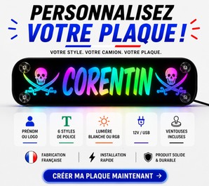 Plaque lumineuse camion LED  musicale personnalisable  Enseigne cabine routier