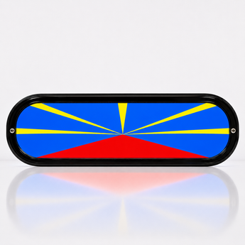 Plaque Lumineuse LED Drapeau La Réunion 974 — Cabine Camion 50x14 cm