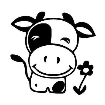 sticker vache petite fleur - Stick Olivier